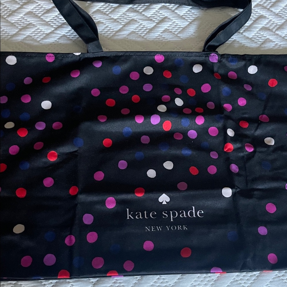 kate spade Black Tote with Pink, Red, White, and Blue Polka Dots